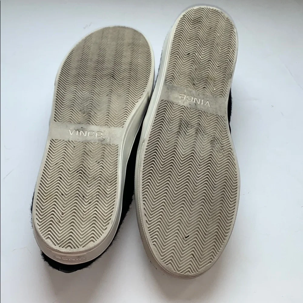 Vince black Berlin pony calf hair slip on sneaker